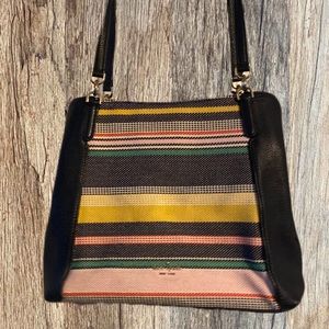 Kate Spade Jackson Boardwalk Stripe Purse with shoulder straps.